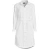 Lands’ End Women’s Linen Long Sleeve Button Front Shirt Dress(White)