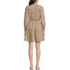 Lands’ End Women’s Long Sleeve Cotton Poplin Mini Popover Dress(Desert Tan)