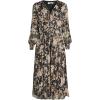 Lands’ End Women’s Lurex Shadow Stripe Midi Dress(Black/Pumice Stone Floral)