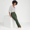Lands’ End Women’s Mid Rise Slim Cargo Chino Pants(Estate Green)