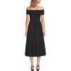 Lands’ End Women’s Off The Shoulder Slender Mixed Media Dress(Black)