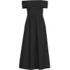 Lands’ End Women’s Off The Shoulder Slender Mixed Media Dress(Black)