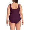 Lands’ End Women’s Ottoman Rib Tie Shoulder Tankini Top(Dark Wine Ottoman)
