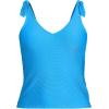 Lands’ End Women’s Ottoman Rib Tie Shoulder Tankini Top(Freshwater Blue Ottoman)