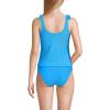 Lands’ End Women’s Ottoman Rib Tie Shoulder Tankini Top(Freshwater Blue Ottoman)