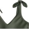 Lands’ End Women’s Ottoman Rib Tie Shoulder Tankini Top(Rich Olive Green Ottoman)