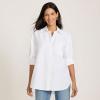 Lands’ End Women’s Oversized Oxford Button Front Shirt(White)