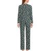 Lands’ End Women’s Petite Knit 2 Piece Pajama Set – Long Sleeve Top and Pants(Forest/Ivory Ditsy Floral)
