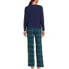 Lands’ End Women’s Petite Knit 2 Piece Pajama Set – Long Sleeve Top and Pants(Light Emerald Blackwatch)
