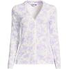 Lands’ End Women’s Pointelle Long Sleeve Sleep Cardigan(Ivory/Lilac Ikat Floral)
