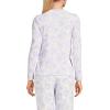 Lands’ End Women’s Pointelle Long Sleeve Sleep Cardigan(Ivory/Lilac Ikat Floral)