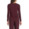 Lands’ End Women’s Pointelle Long Sleeve Sleep Cardigan(Lush Burgundy)