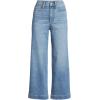 Lands’ End Women’s Recover Denim High Rise Wide Leg Crop Jeans(Beau Blue)