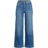 Lands’ End Women’s Recover Denim High Rise Wide Leg Crop Jeans(Indigo Tide Blue)