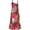 Lands’ End Women’s Satin Slip Dress(Rich Burgundy Tropical Palm)