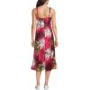 Lands’ End Women’s Satin Slip Dress(Rich Burgundy Tropical Palm)