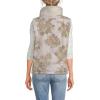 Lands’ End Women’s Sherpa Fleece Reversible Mixed Media Vest(Ivory/Ivory Rose)