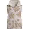 Lands’ End Women’s Sherpa Fleece Reversible Mixed Media Vest(Ivory/Ivory Rose)