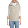 Lands’ End Women’s Sherpa Fleece Reversible Mixed Media Vest(Ivory/Ivory Rose)