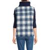 Lands’ End Women’s Sherpa Fleece Reversible Mixed Media Vest(Navy/Navy Check)