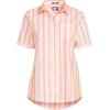 Lands’ End Women’s Short Sleeve No Iron Shirt(Crisp Peach Multi Stripe)