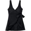 Lands’ End Women’s Side Tie Mini Swim Dress Swimsuit(Black)
