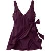 Lands’ End Women’s Side Tie Mini Swim Dress Swimsuit(Dark Wine)