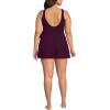 Lands’ End Women’s Side Tie Mini Swim Dress Swimsuit(Dark Wine)