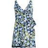 Lands’ End Women’s Side Tie Mini Swim Dress Swimsuit(Deep Sea Navy Poetic Floral)