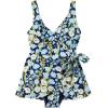 Lands’ End Women’s Side Tie Mini Swim Dress Swimsuit(Deep Sea Navy Poetic Floral)