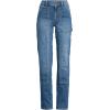 Lands’ End Women’s Soft Denim High Rise Rail Straight Leg Utility Jeans(Indigo Tide Blue)