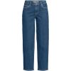Lands’ End Women’s Soft Denim Mid Rise Relaxed Straight Crop Jeans(Crawford Wash)