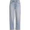 Lands’ End Women’s Soft Denim Mid Rise Relaxed Straight Crop Jeans(Harlow Blue Wash)