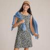 Lands’ End Women’s Starfish Sleeveless Shift Dress(Navy Mini Bloom Floral)