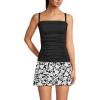 Lands’ End Women’s Strapless Bandeau Tankini Top Swimsuit with Removable and Adjustable Straps(Black)