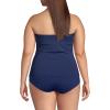 Lands’ End Women’s Strapless Bandeau Tankini Top Swimsuit with Removable and Adjustable Straps(Deep Sea Navy)