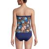 Lands’ End Women’s Strapless Bandeau Tankini Top Swimsuit with Removable and Adjustable Straps(Deep Sea Navy Tropic Palm)