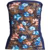 Lands’ End Women’s Strapless Bandeau Tankini Top Swimsuit with Removable and Adjustable Straps(Deep Sea Navy Tropic Palm)
