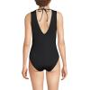 Lands’ End Women’s Surplice Tie Back One Piece(Black)