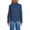 Lands’ End Women’s Sweater Fleece Snap Neck Pullover Jacket(Classic Navy Muted Heather)