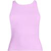 Lands’ End Women’s Tugless High Neck Strappy Back Tankini Swimsuit Top(Wild Lilac)