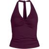 Lands’ End Women’s Twist Halter Tankini Top(Dark Wine)