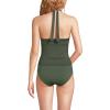 Lands’ End Women’s Twist Halter Tankini Top(Rich Olive Green)