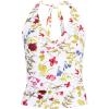 Lands’ End Women’s Twist Halter Tankini Top(White Multi Garden Floral)