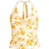 Lands’ End Women’s Twist Halter Tankini Top(Yellow Mosaic Floral)