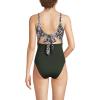 Lands’ End Women’s Wrap Monokini High Leg One Piece Swimsuit(Orchid Meadow Ditsy Floral)