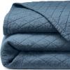 Lands’ End Solid Diamond Double Voile Quilt Bering Sea Blue Full-Queen(Bering Sea Blue)