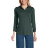 Lands’ End Women’s 3/4 Sleeve American-Grown Supima Cotton Polo Shirt(Evening Forest)