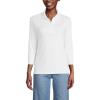 Lands’ End Women’s 3/4 Sleeve American-Grown Supima Cotton Polo Shirt(White)