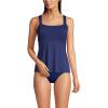 Lands’ End Women’s Adjustable Scoop Neck Flutter Tankini Top(Deep Sea Navy)